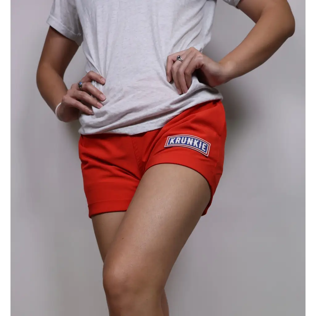 Krunkies Beach Shorts - Red - Introducing the Anywhere Gym